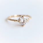 Acacia | 7 mm Round Moissanite Twig Engagement Ring - Emi Conner Jewelry 