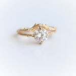 Acacia | 7 mm Round Moissanite Twig Engagement Ring - Emi Conner Jewelry 