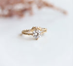 Acacia | 7 mm Round Moissanite Twig Engagement Ring - Emi Conner Jewelry 