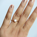 Acacia | 7 mm Round Moissanite Twig Engagement Ring - Emi Conner Jewelry 