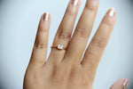 Acacia | 6 x 4 mm Emerald Cut Moissanite Twig Engagement Ring - Emi Conner Jewelry 