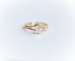 Acacia | 6 x 4 mm Emerald Cut Moissanite Twig Engagement Ring - Emi Conner Jewelry 