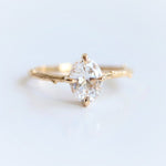 Acacia | 8 x 6 mm Oval Moissanite Twig Engagement Ring - Emi Conner Jewelry 
