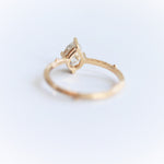Acacia | 7x5 mm Pear Cut Moissanite Twig Engagement Ring - Emi Conner Jewelry 