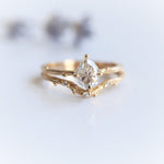Acacia | 7x5 mm Pear Cut Moissanite Twig Engagement Ring - Emi Conner Jewelry 