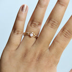 Acacia | 4 mm Round Moissanite Twig Engagement Ring - Emi Conner Jewelry 