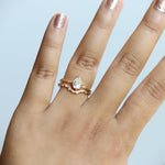 Acacia | 7x5 mm Pear Cut Moissanite Twig Engagement Ring - Emi Conner Jewelry 