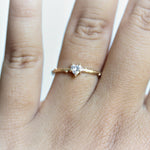 Acacia | 4 mm Heart Moissanite Twig Engagement Ring - Emi Conner Jewelry 