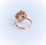 Victoria | 14K Chatham Lab Created Champagne Sapphire & Diamond Fancy Halo Ring - Emi Conner Jewelry 