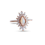 Lena | 14K Marquise Australian opal & Diamond Fancy Halo Luxury Ring