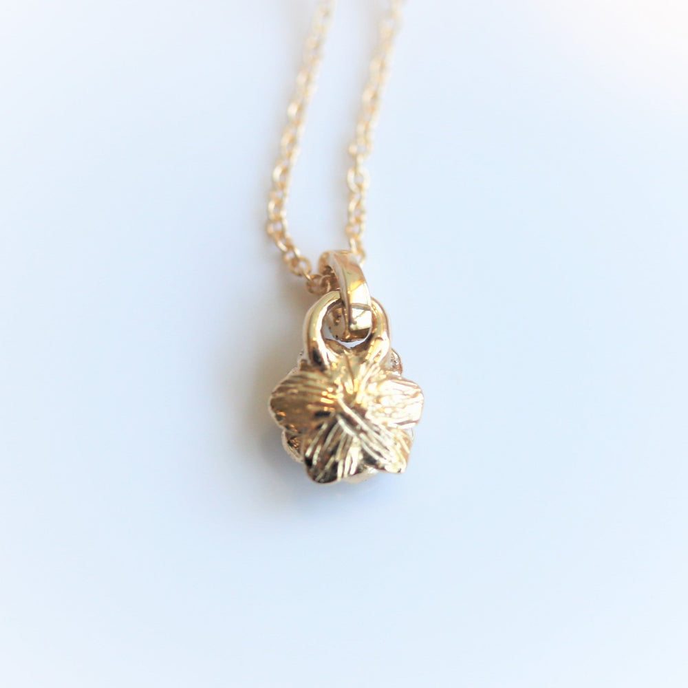 ROSE Necklace No.2 | 14K Rose With Diamond Necklace - Emi Conner Jewelry 
