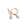 Acacia | 14K Emerald Cut Dangle Hoop Earrings - Emi Conner Jewelry 