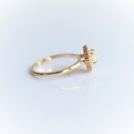 Emma | 14K Heart Australian Opal & Diamond Halo Ring - Emi Conner Jewelry 