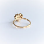 Emma | 14K Heart Australian Opal & Diamond Halo Ring - Emi Conner Jewelry 