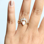Acacia | 7x5 mm Pear Cut Moissanite Twig Engagement Ring - Emi Conner Jewelry 