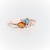 Bella | 14K Citrine, Swiss Blue Topaz and Diamond Mini Cluster ring - Emi Conner Jewelry 