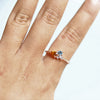 Bella | 14K Citrine, Swiss Blue Topaz and Diamond Mini Cluster ring - Emi Conner Jewelry 