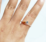 Bella | 14K Citrine, Swiss Blue Topaz and Diamond Mini Cluster ring - Emi Conner Jewelry 