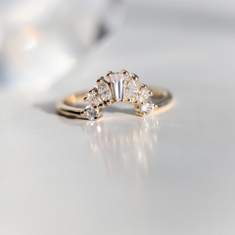 Empress Crown No.4 | Mixed Shape Diamond Contour Band - Emi Conner Jewelry 