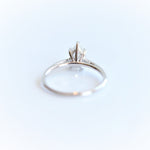 AVA | Pear 9 x 6 mm Charles & Colvard Moissanite® Cathedral Style Solitaire Ring - Emi Conner Jewelry 