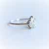 AVA | Pear 9 x 6 mm Charles & Colvard Moissanite® Cathedral Style Solitaire Ring - Emi Conner Jewelry 