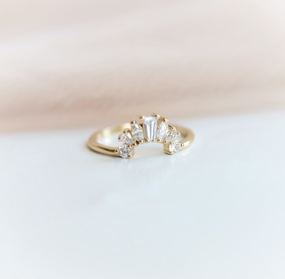 Empress Crown No.4 | Mixed Shape Diamond Contour Band - Emi Conner Jewelry 
