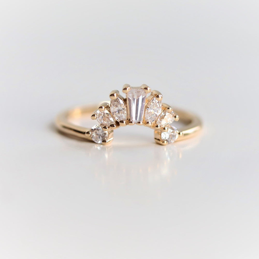 Empress Crown No.4 | Mixed Shape Diamond Contour Band - Emi Conner Jewelry 
