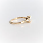Alexis | 14K Emerald Cut Moissanite & Triangle Moissanite East West Ring - Emi Conner Jewelry 