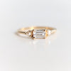 Alexis | 14K Emerald Cut Moissanite & Triangle Moissanite East West Ring - Emi Conner Jewelry 