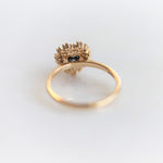 Emma | 14K Heart Black Onyx & Diamond Halo Ring - Emi Conner Jewelry 