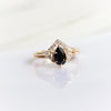 Alexis | Pear Black Onyx & Triangle Moissanite Ring - Emi Conner Jewelry 