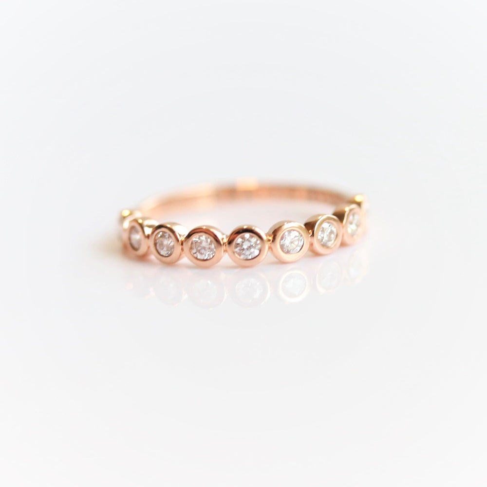 LUCIANA | 9-Stone 1/4 ct. tw. Bezel Set Diamond Wedding Ring - Emi Conner Jewelry 