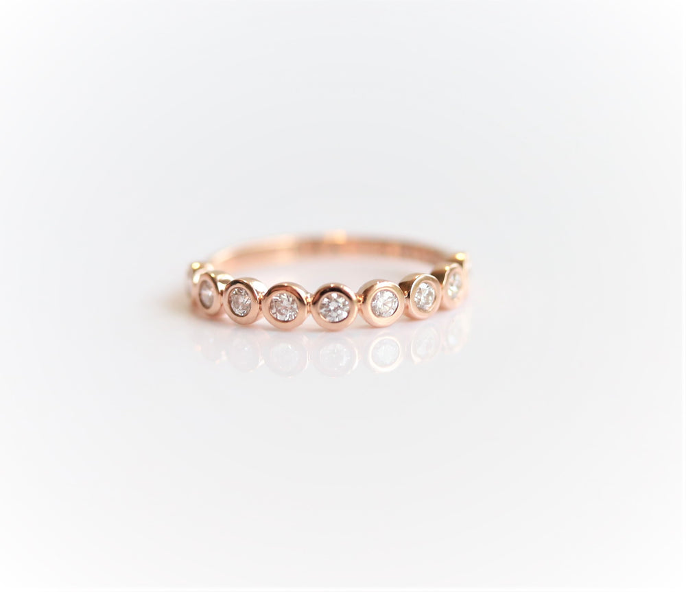 LUCIANA | 9-Stone 1/4 ct. tw. Bezel Set Diamond Wedding Ring - Emi Conner Jewelry 