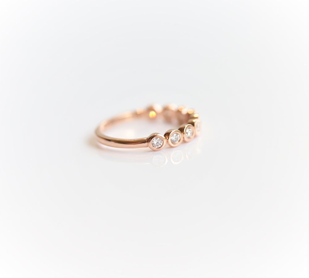 LUCIANA | 9-Stone 1/4 ct. tw. Bezel Set Diamond Wedding Ring - Emi Conner Jewelry 