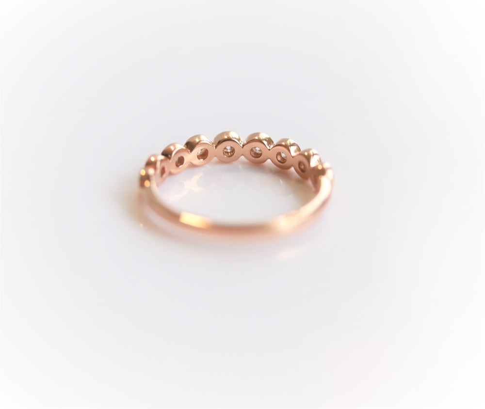 LUCIANA | 9-Stone 1/4 ct. tw. Bezel Set Diamond Wedding Ring - Emi Conner Jewelry 