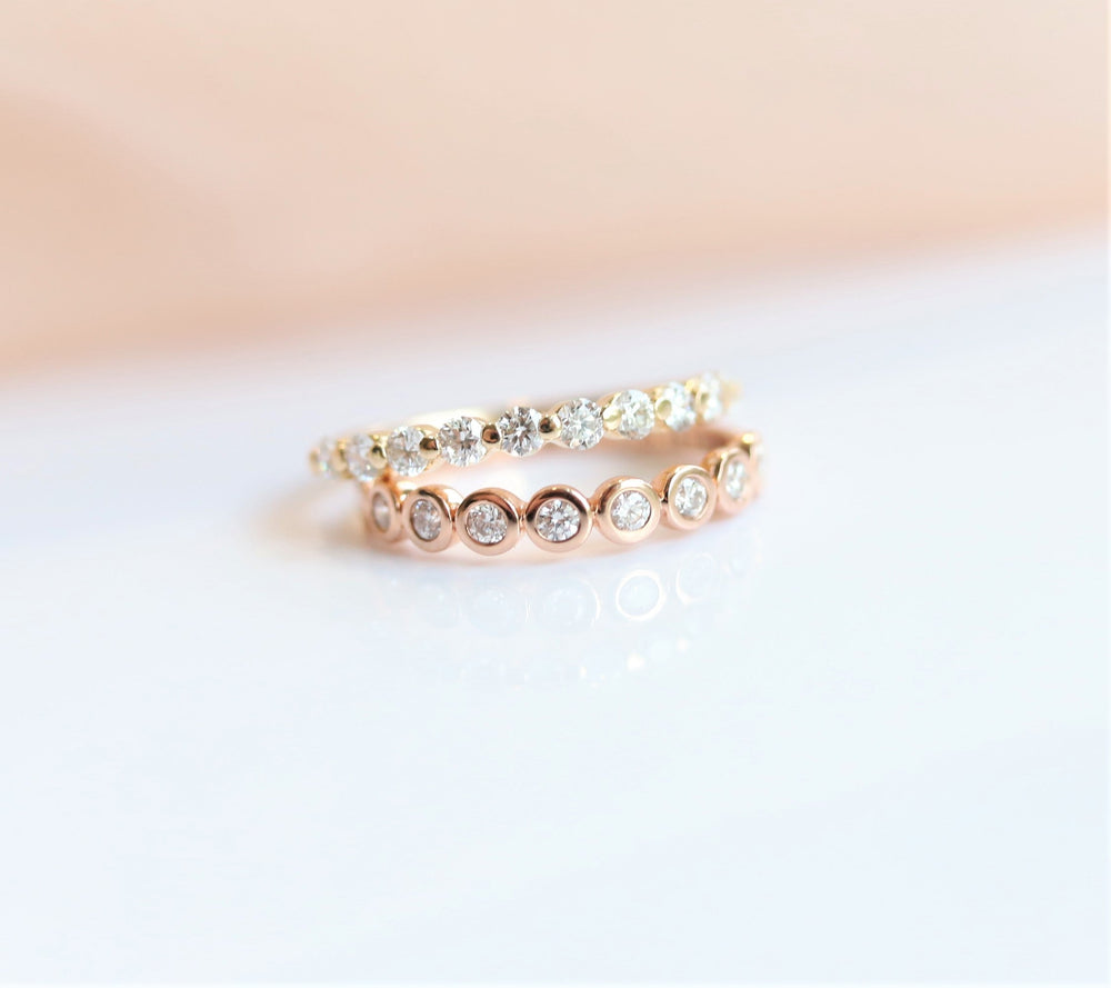 LUCIA | 11-Stone 1/3 ct. tw. Floating Diamond Wedding Ring - Emi Conner Jewelry 