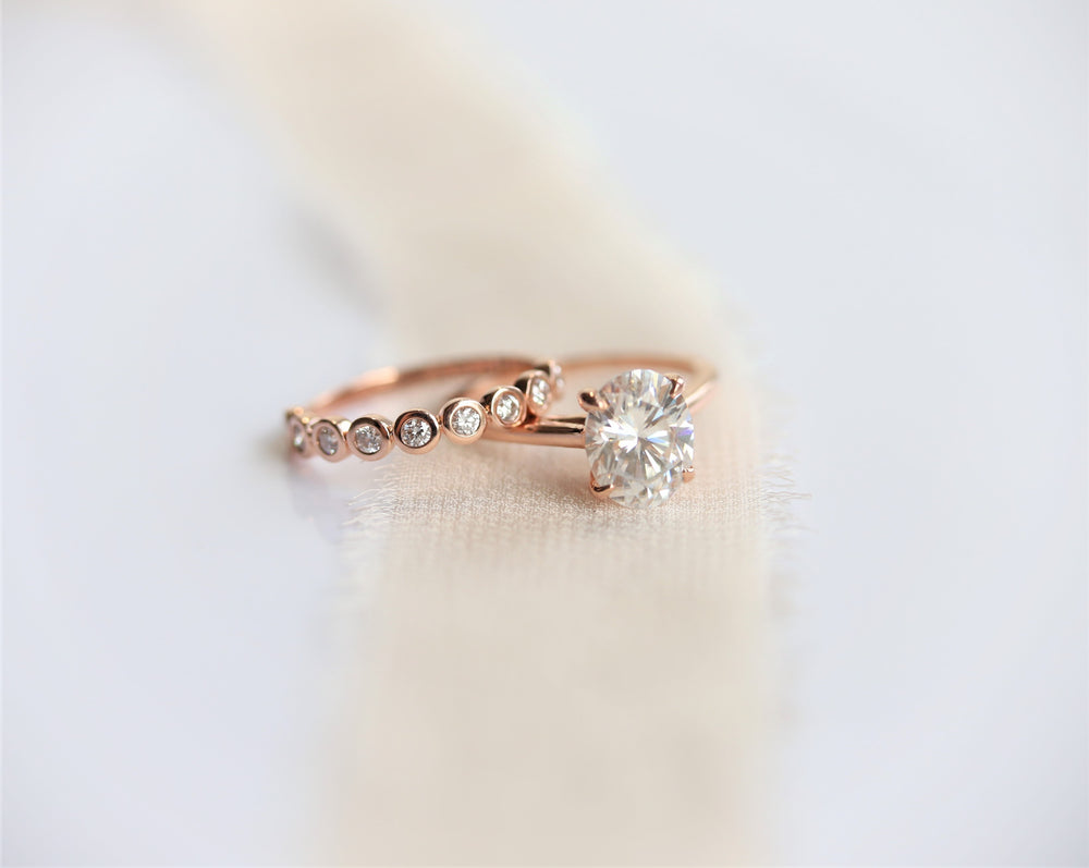 LUCIANA | 9-Stone 1/4 ct. tw. Bezel Set Diamond Wedding Ring - Emi Conner Jewelry 