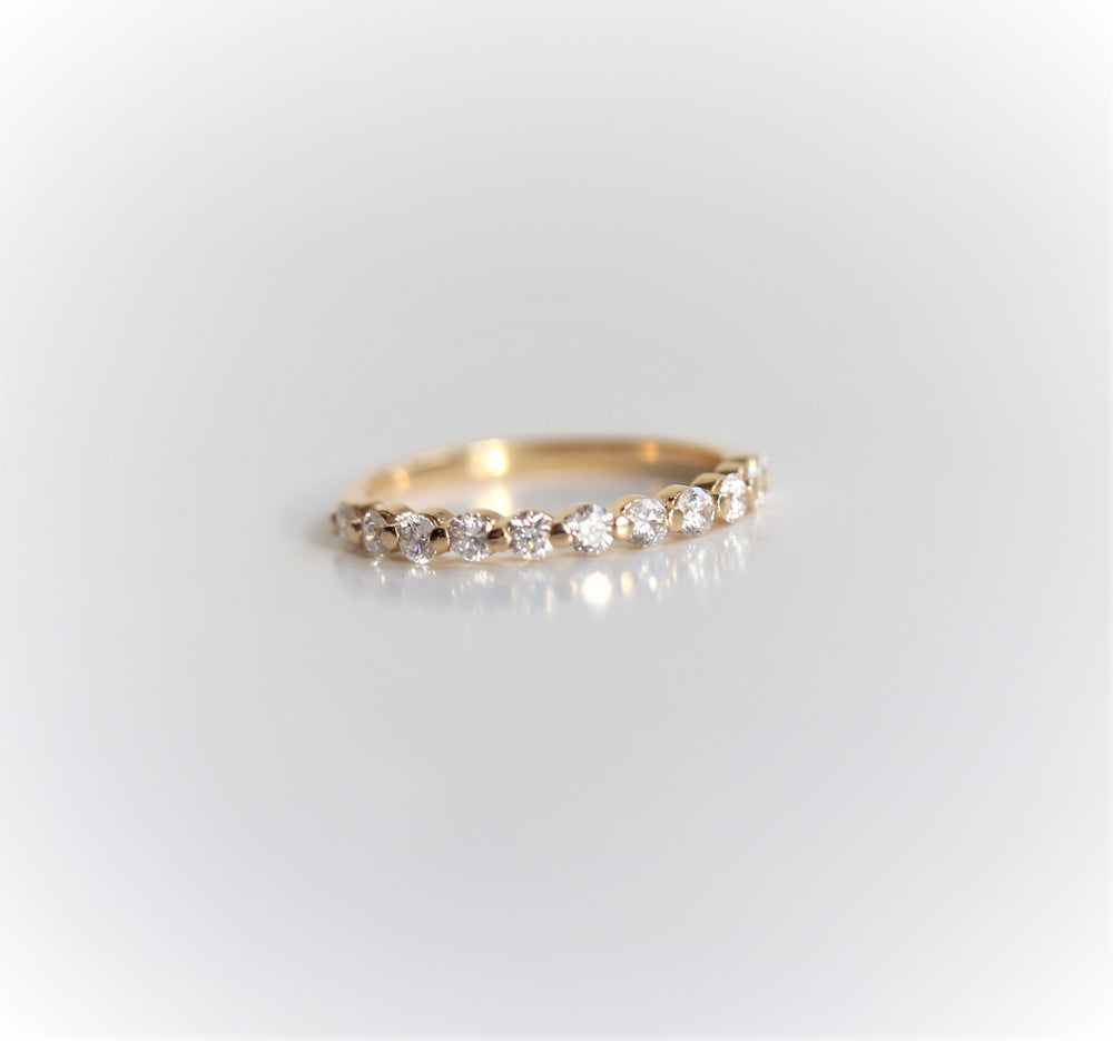 LUCIA | 11-Stone 1/3 ct. tw. Floating Diamond Wedding Ring - Emi Conner Jewelry 