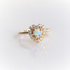 Emma | 14K Heart Australian Opal & Diamond Halo Ring - Emi Conner Jewelry 