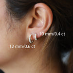 14K Huggie 0.4 ct. Diamond Hinged Hoop Earrings - Emi Conner Jewelry 