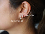14K Huggie 0.6 ct. Diamond Hinged Hoop Earrings - Emi Conner Jewelry 