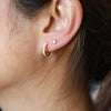 14K Huggie 0.6 ct. Diamond Hinged Hoop Earrings - Emi Conner Jewelry 
