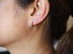 14K Huggie 0.6 ct. Diamond Hinged Hoop Earrings - Emi Conner Jewelry 