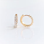 14K Huggie 0.6 ct. Diamond Hinged Hoop Earrings - Emi Conner Jewelry 