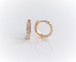 14K Huggie 0.6 ct. Diamond Hinged Hoop Earrings - Emi Conner Jewelry 