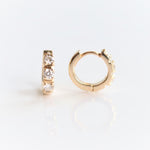 14K Huggie 0.4 ct. Diamond Hinged Hoop Earrings - Emi Conner Jewelry 