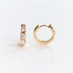 14K Huggie 0.4 ct. Diamond Hinged Hoop Earrings - Emi Conner Jewelry 