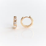 14K Huggie 0.4 ct. Diamond Hinged Hoop Earrings - Emi Conner Jewelry 
