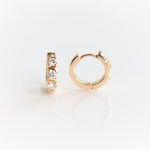 14K Huggie 0.4 ct. Diamond Hinged Hoop Earrings - Emi Conner Jewelry 