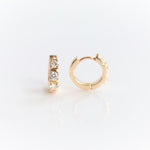 14K Huggie 0.4 ct. Diamond Hinged Hoop Earrings - Emi Conner Jewelry 